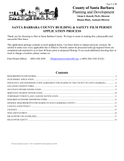 SANTA BARBARA COUNTY BUILDING &amp; SAFETY FILM PERMIT APPLICATION PROCESS