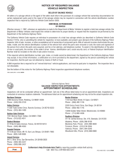 NOTICE OF REQUIRED SALVAGE VEHICLE INSPECTION