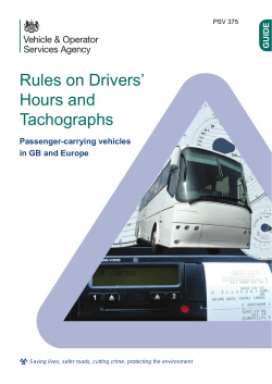 Rules on Drivers’ Hours and Tachographs Passenger-carrying vehicles