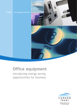 Office equipment Introducing energy saving opportunities for business Technology Overview