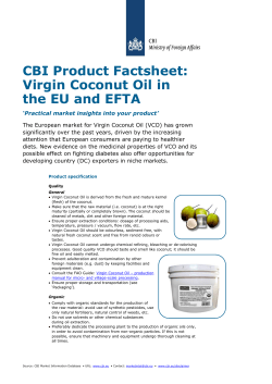 CBI Product Factsheet: Virgin Coconut Oil in the EU and EFTA