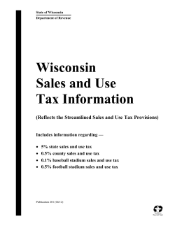 Wisconsin Sales and Use Tax Information