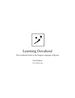 A  Learning Dovahzul The Unofficial Guide to the Dragon Language of Skyrim