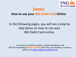 Demo  How to use your Online