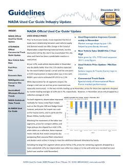 Guidelines NADA Used Car Guide Industry Update NADA Official Used Car Guide Update