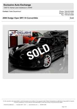 Exclusive Auto Exchange 2006 Dodge Viper SRT-10 Convertible Sold