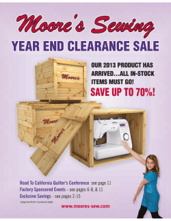 Moore’s Sewing YEAR END CLEARANCE SALE