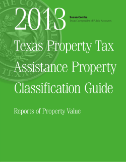 2013 Texas Property Tax Assistance Property Classification Guide