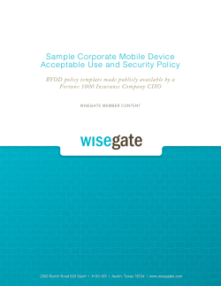 Sample Corporate Mobile Device Acceptable Use and Security Policy