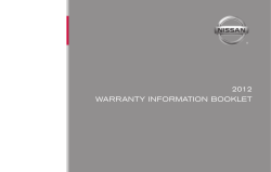 2012 WARRANTY INFORMATION BOOKLET Publication No.: WB2E NALLU1 Printing : July 2011