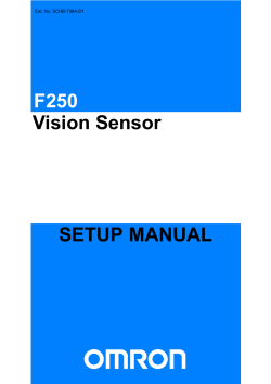 F250 Vision Sensor SETUP MANUAL Cat. No. SCHB-736A-D1