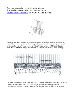 Peg loom weaving  - basic instructions or phone 01239 810657