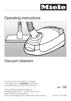 Operating instructions Vacuum cleaners en - GB
