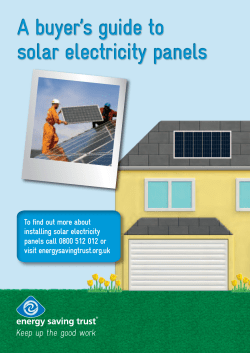 A buyer’s guide to solar electricity panels