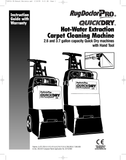 Hot-Water Extraction Carpet Cleaning Machine Instruction Guide with