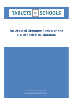 An Updated Literature Review on the Use of Tablets in Education