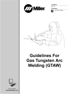 Guidelines For Gas Tungsten Arc Welding (GTAW) 215 994 D