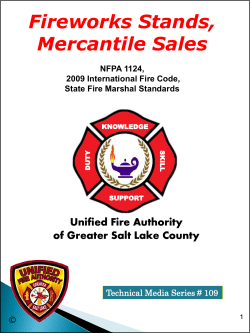 Fireworks Stands, Mercantile Sales Unified Fire Authority of Greater Salt Lake County