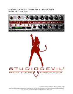 STUDIO DEVIL VIRTUAL GUITAR AMP II – USER’S GUIDE
