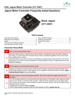 Jaguar Motor Controller Frequently Asked Questions Black Jaguar (217-3367)