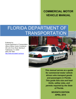 FLORIDA DEPARTMENT OF TRANSPORTATION COMMERCIAL MOTOR