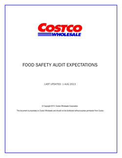 FOOD SAFETY AUDIT EXPECTATIONS LAST UPDATED: 1 AUG 2013