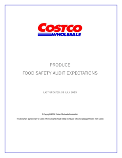 PRODUCE FOOD SAFETY AUDIT EXPECTATIONS LAST UPDATED: 09 JULY 2013