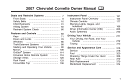 M 2007 Chevrolet Corvette Owner Manual