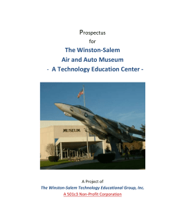 P The Winston-Salem Air and Auto Museum A Technology Education Center -