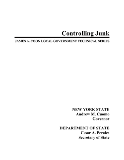 Controlling Junk NEW YORK STATE Andrew M. Cuomo