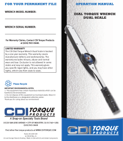 FOR YOUR PERMANENT FILE OPERATION MANUAL dIAL TORQUE WRENCH dUAL SCALE