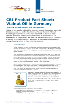 CBI Product Fact Sheet: Walnut Oil in Germany