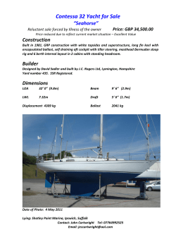 Contessa 32 Yacht for Sale “Seahorse” Construction Price: GBP 34,500.00