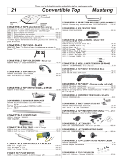 21          ... CONVERTIBLE REAR TRIM MOLDING CONVERTIBLE TOPS (Add $40.00 for colors)
