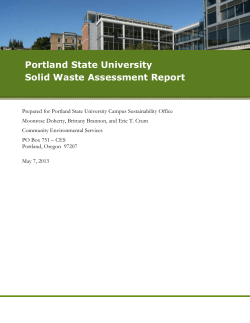 Portland State University Solid Waste Assessment Report
