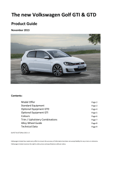 The new Volkswagen Golf GTI &amp; GTD Product Guide