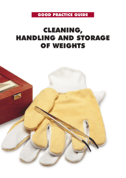 CLEANING, HANDLING AND STORAGE OF WEIGHTS GOOD PRACTICE GUIDE