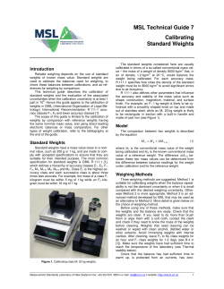 MSL Technical Guide 7 Calibrating Standard Weights