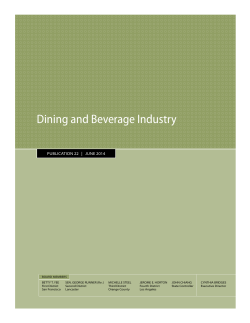 Dining and Beverage Industry PUBLICATION 22 |