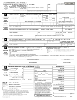 APPLICATION TO TITLE/REG. A VEHICLE