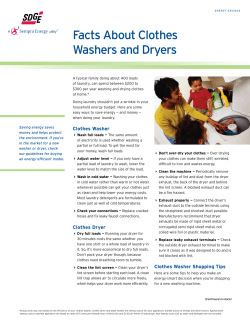 Facts About Clothes Washers and Dryers