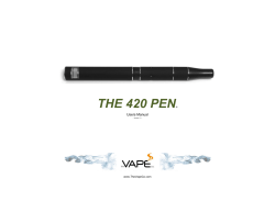 THE 420 PEN  Users Manual www.TheVapeCo.com