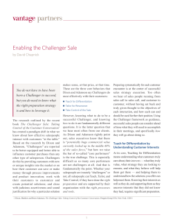 Enabling the Challenger Sale by David Chapnick