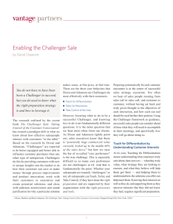 Enabling the Challenger Sale: Sales Strategy Guide