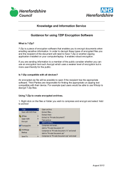 Knowledge and Information Service Guidance for using 7ZIP Encryption Software