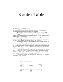 Router Table Read This Important Safety Notice