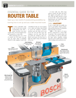ROUTER TABLE ESSENTIAL GUIDE TO THE BENCH |