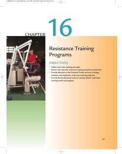 16 Resistance Training Programs CHAPTER