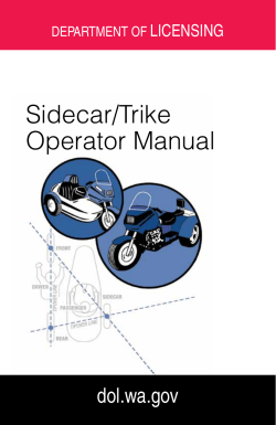 Sidecar/Trike Operator Manual dol.wa.gov LICENSING