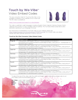 Touch by We-Vibe  Video Embed Codes ™